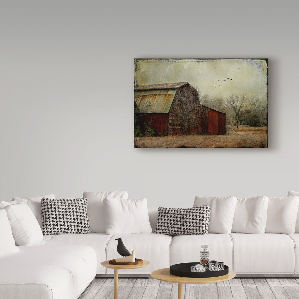 Barbara Simmons 'The Red Barn' Canvas Art, 24"x16"