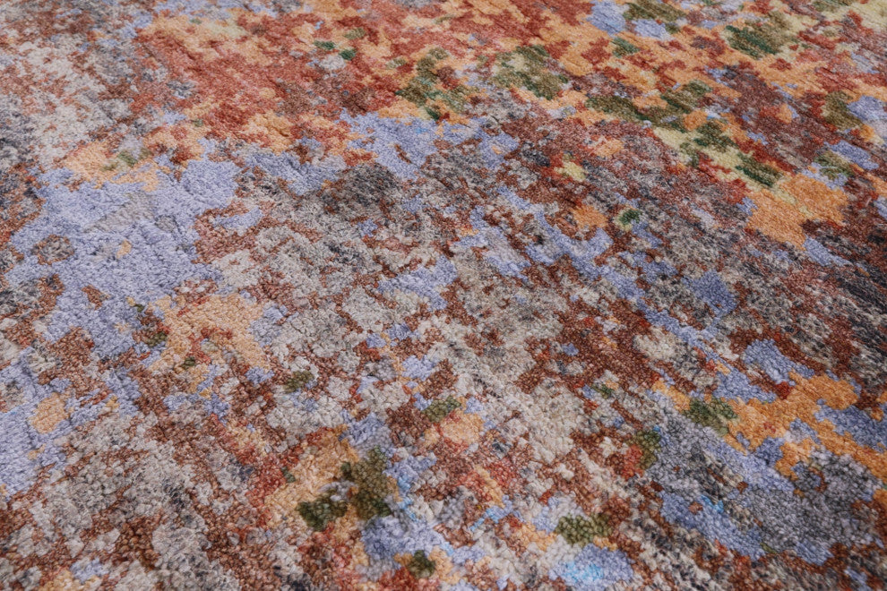 8' 0" X 10' 6" Wool & Silk Abstract Hand Knotted Rug - Q13510