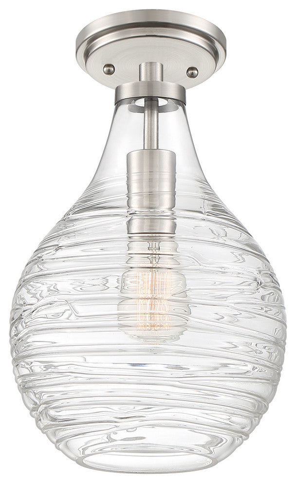 Quoizel QSF4019BN One Light Semi-Flush Mount, Brushed Nickel Finish