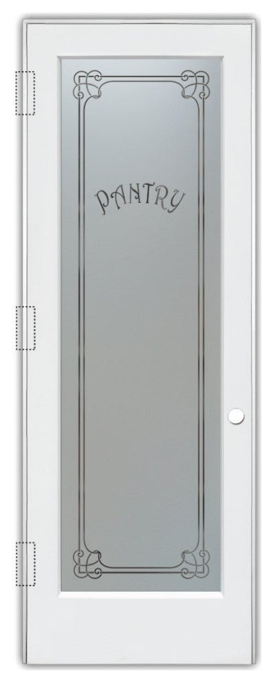 Pantry Door - Enna Harrington - Primed - 30" x 96" - Knob on Right - Push Open