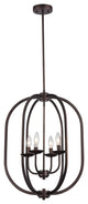 Osbert Industrial Style 4-Light Oil Rubbed Bronze Ceiling Pendant, 18" W
