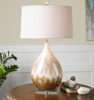 Flavian Glazed Ceramic Lamp By Designer Jim Parsons