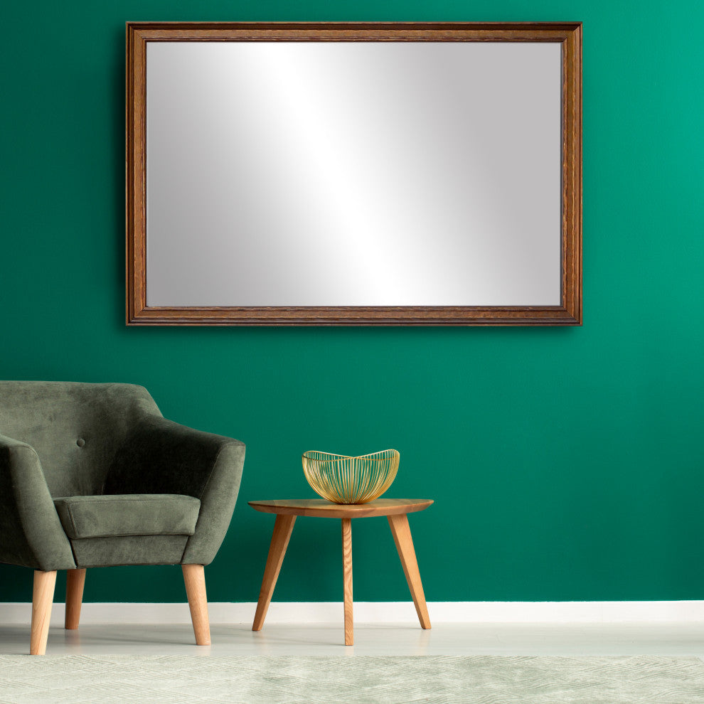 Crenshaw Framed Wall Mirror, Bronze, 20"x48"