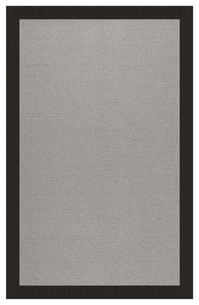 Zoe Platinum Sisal Tufted Area Rug, Ebony, 9'x12'