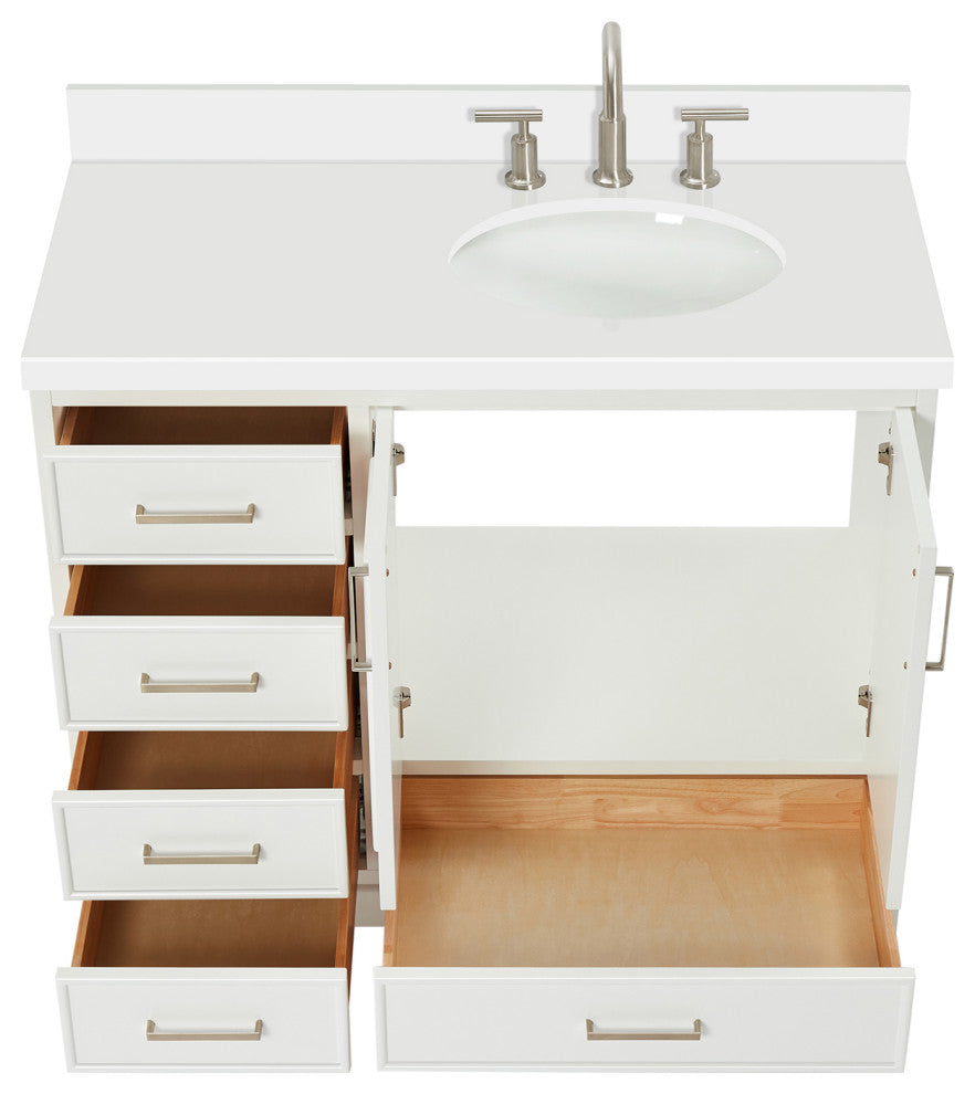 Ariel Stafford 43" Single Right Offset Oval Sink Bathroom Vanity