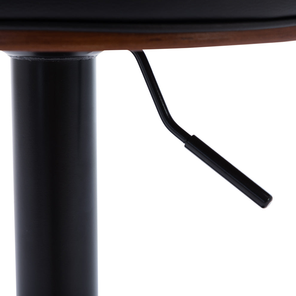 Adjustable Bar Stools ,Walnut Bentwood Upholstered Swivel Barstool, Set of 2