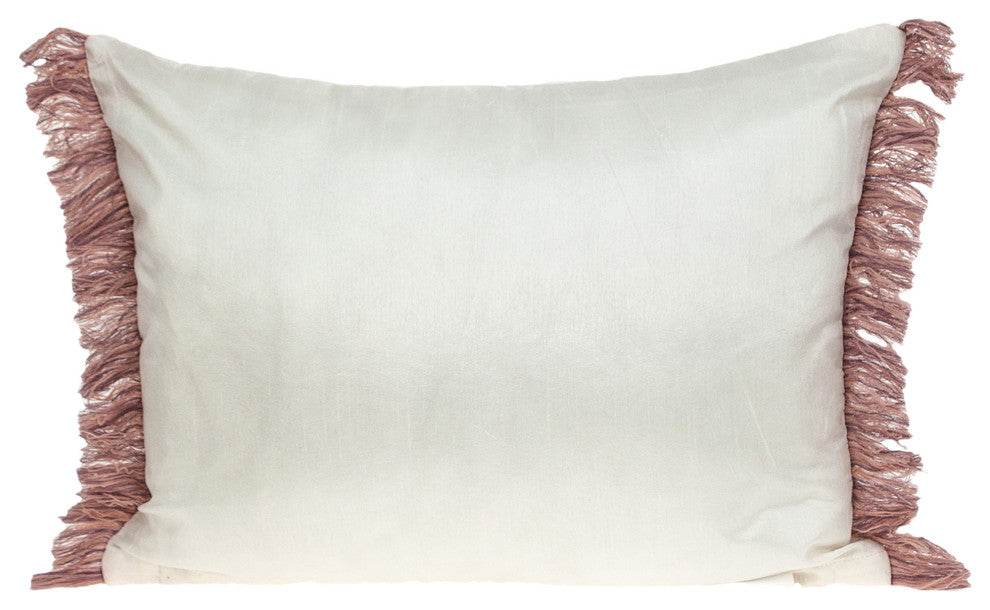 14"x20" White Cotton Throw Pillow