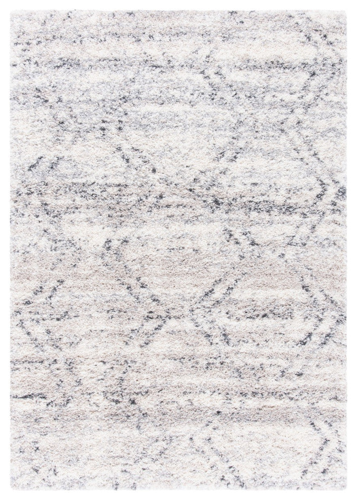Safavieh Fontana Shag Area Rug, FNT881, Ivory and Gray, 9'x12'