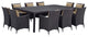 Modway Convene 11 Piece Outdoor Patio Dining Set, Espresso Mocha