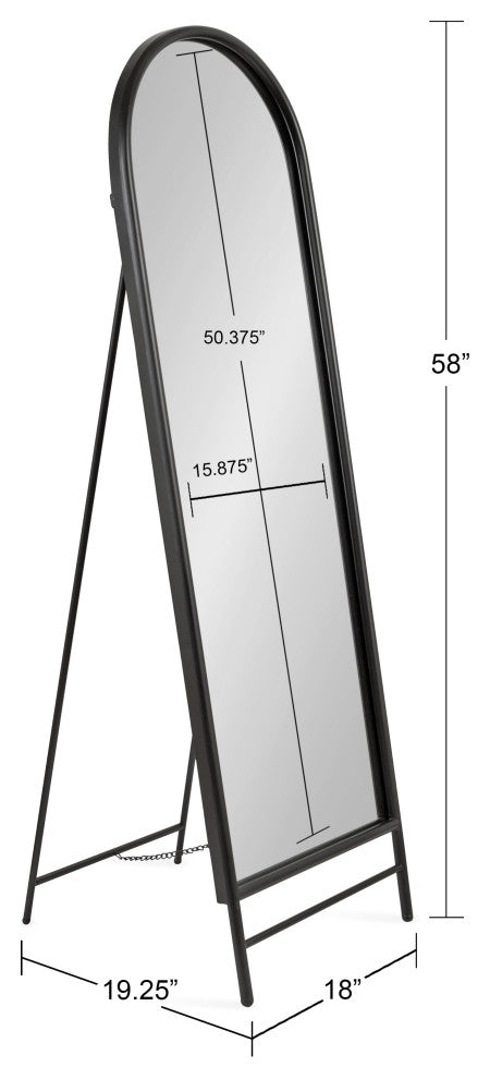 Gabrill Full Length Easel Mirror, Black, 18"x58"