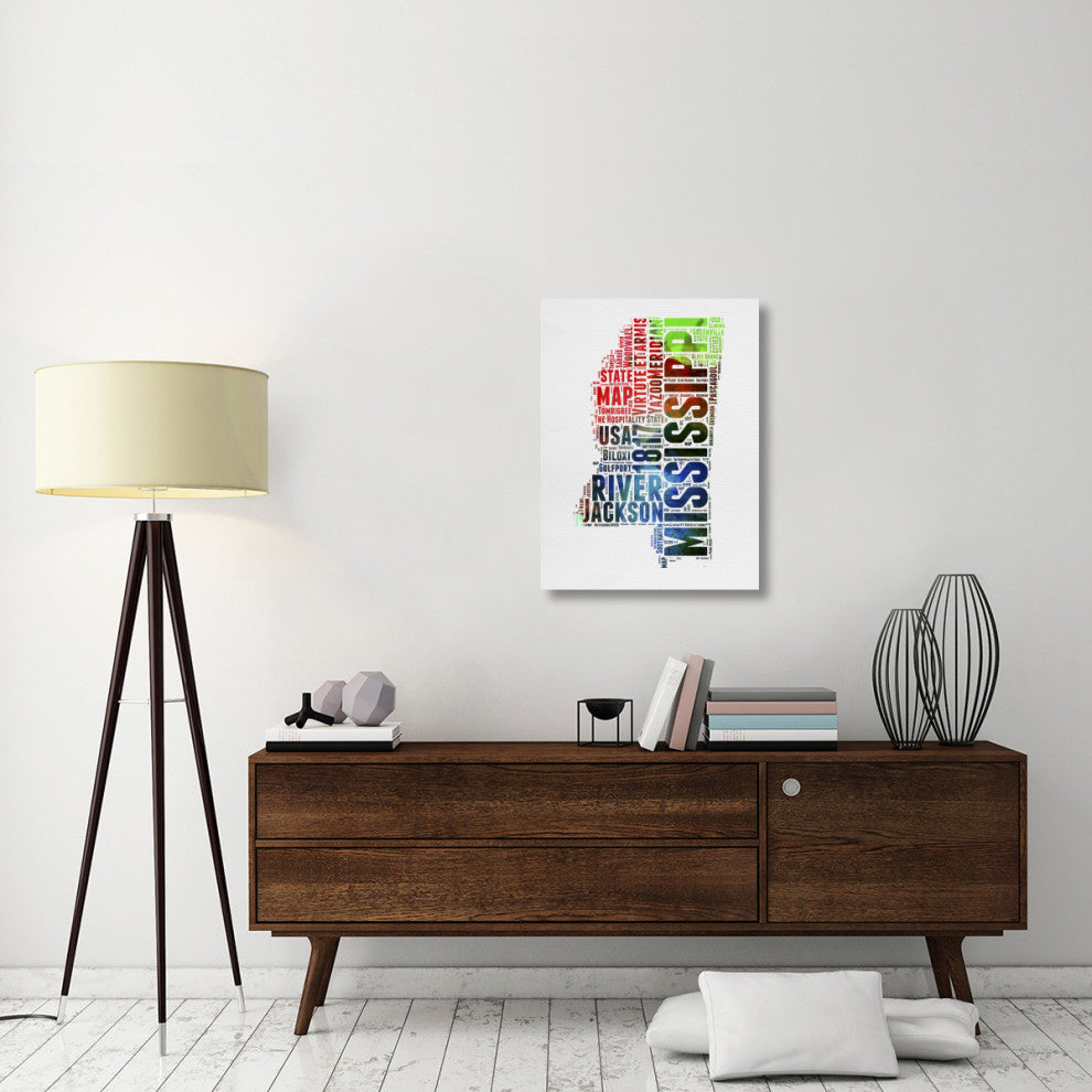 "Mississippi Watercolor Word Cloud" Fine Art Print