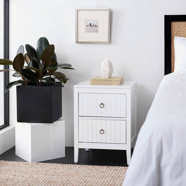 Safavieh Tegan 2 Drawer Nighstand, White