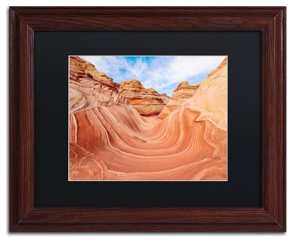 Michael Blanchette ''Trough at The Wave'' Art, Wood Frame, Black Mat, 14x11