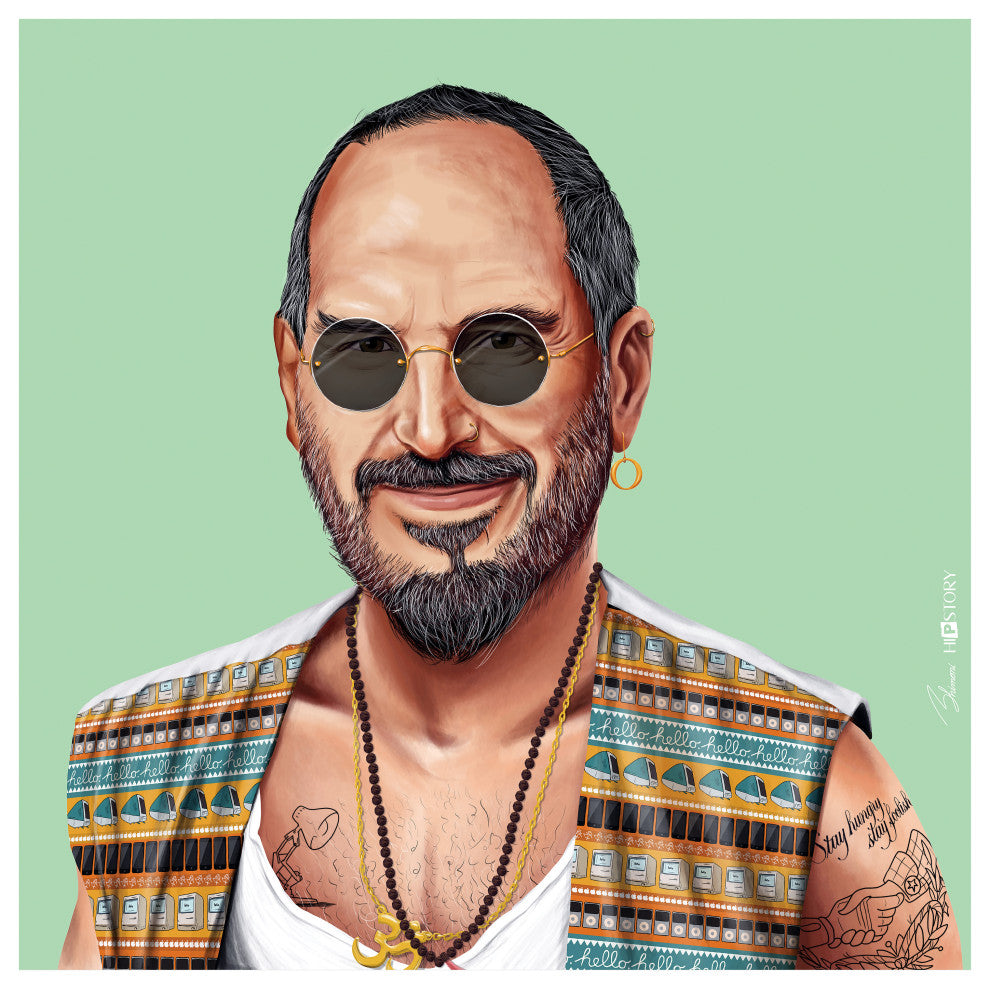 "Hip Steve" Frameless Reverse Printed Tempered Art Glass Wall Art