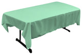 LA Linen Polyester Poplin 60"x84" Rectangular Tablecloth, Mint