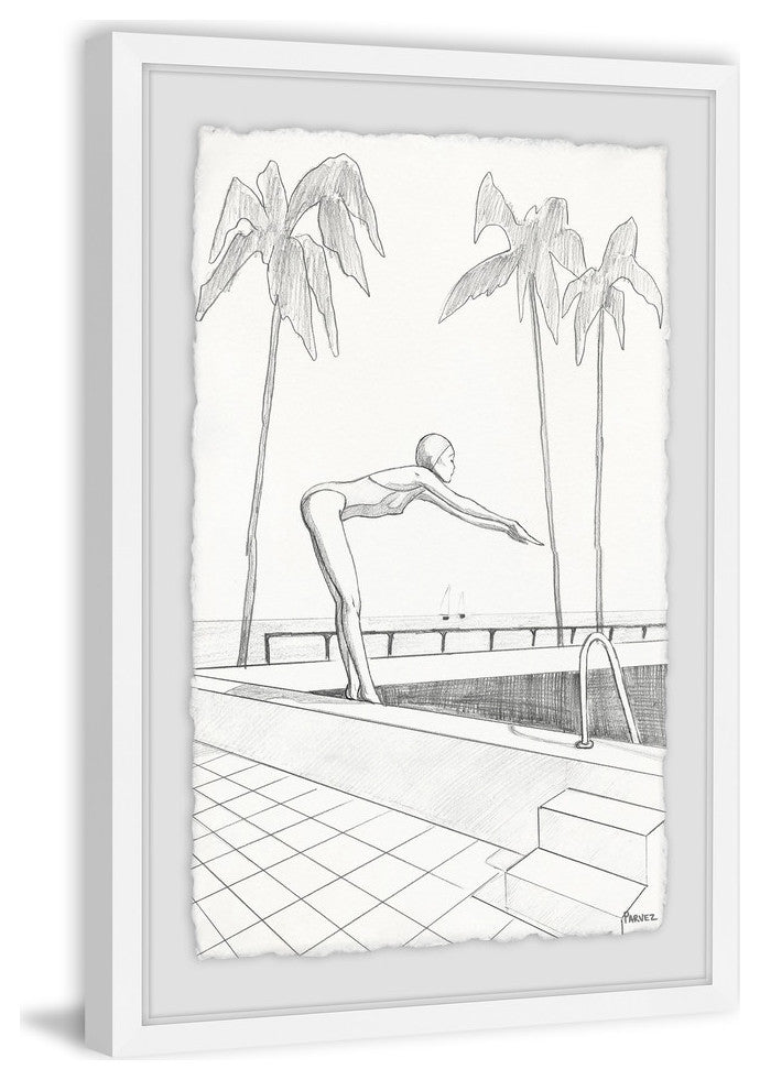 "Dive" Framed Painting Print, 8"x12"
