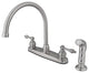 Kingston Brass 8" Centerset Kitchen Faucet, Brushed Nickel