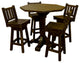 Barnwood Style Timber Peg 5-Piece Bistro Set, Woodland Smoke, 42 Inch, Counter Height