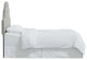 High Arched Headboard With Border, Velvet Light Gray, Twin