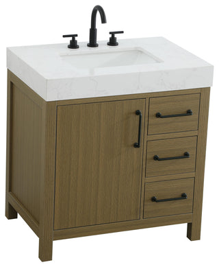 Home Living 32" Single Bathroom Vanity, Chestnut Brown