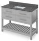 Wavecrest Contemporary Grey 48" Vanity, Boulder Cultured Marble Vanity Top