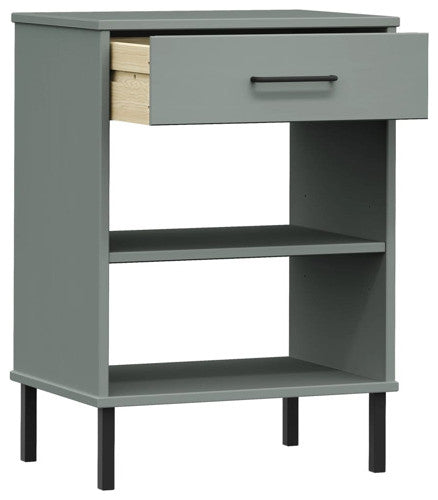 vidaXL Console Cabinet Buffet Table with Metal Legs Gray Solid Wood Pine OSLO