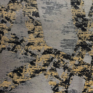 Plutus Craven Dust Gold, Gray Abstract Luxury Throw Pillow, 18"x18"