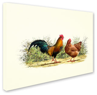 The Macneil Studio 'Cockerel and Hen Copy' Canvas Art, 47"x35"