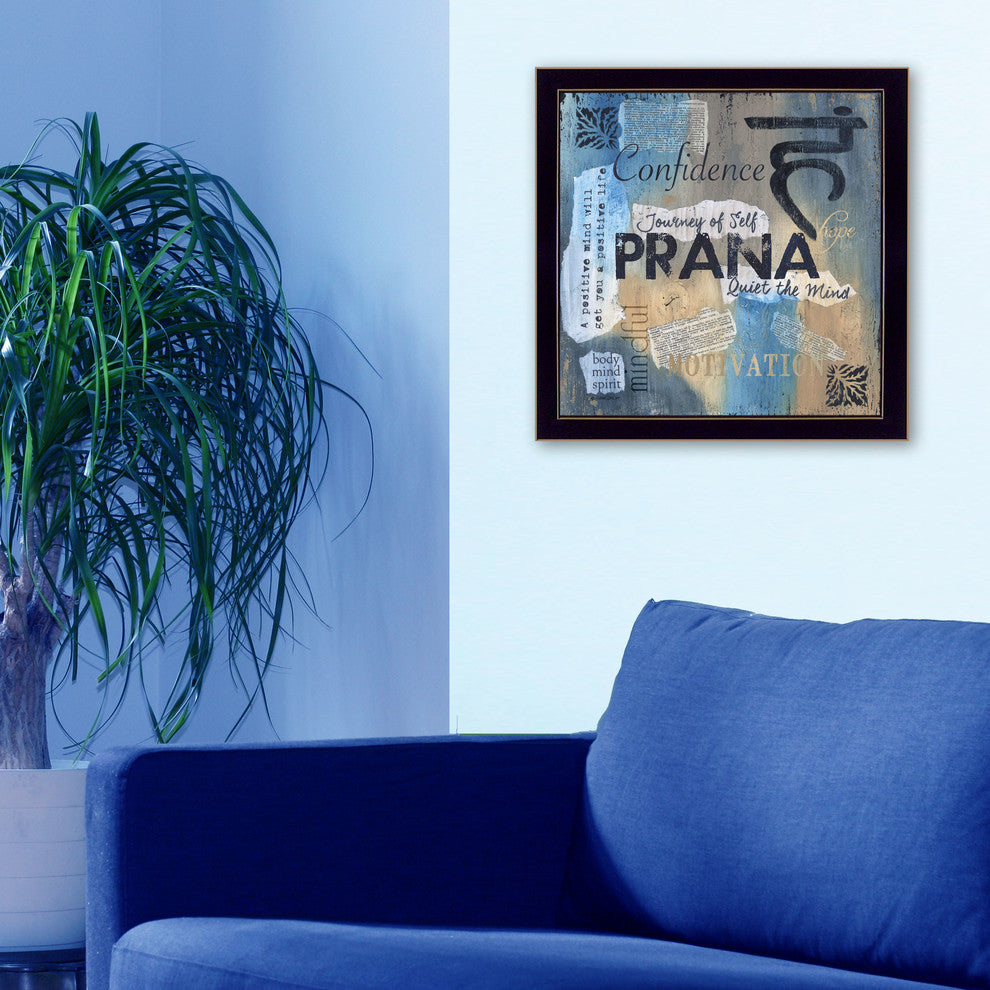 "Yoga Series - Prana" By Debbie DeWitt, Printed Wall Art, Black Frame