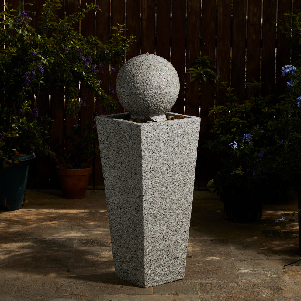 Faux Terrazzo Polyresin Outdoor Fountain