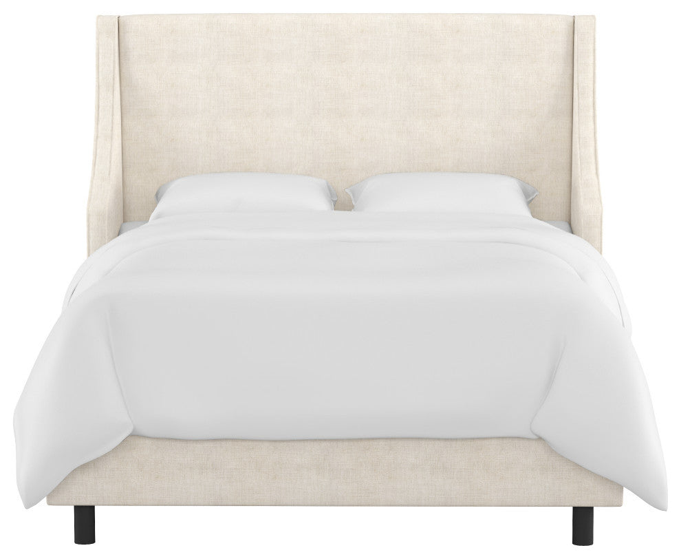Wingbacl Bed, Linen Talc, Queen