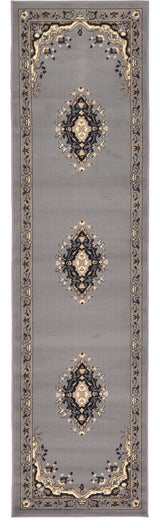 Unique Loom Gray Washington Reza 2' 2 x 8' 2 Runner Rug