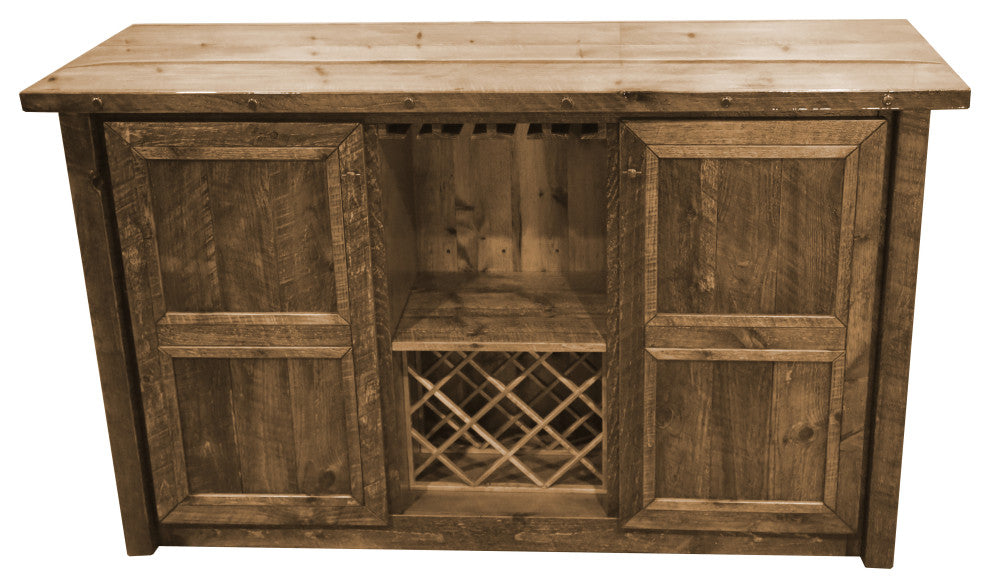Barnwood Style Timber Peg Freestanding Bar Set, Woodland Smoke, Black Pine Cone and Quarter Espresso
