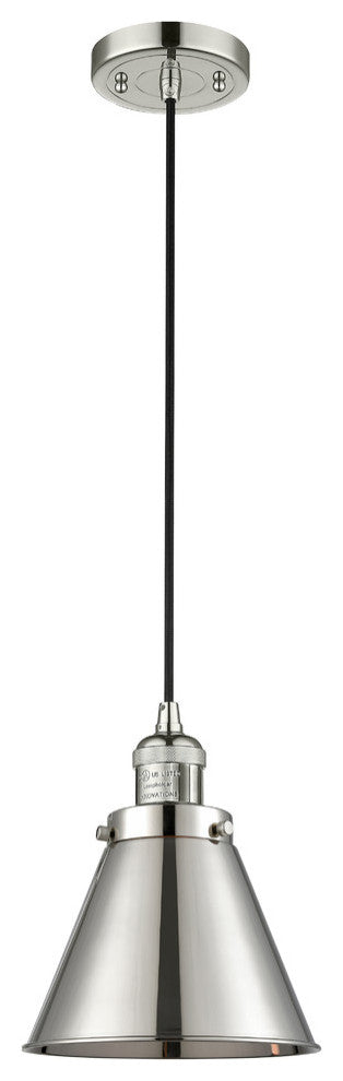 Appalachian 1-Light Mini Pendant, Polished Nickel, Polished Nickel