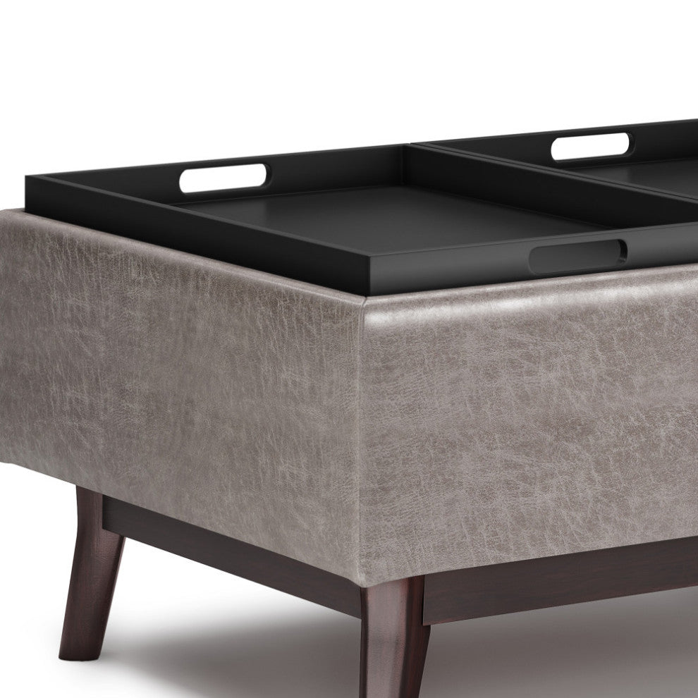 Owen Tray Top Small Coffee Table Storage Ottoman
