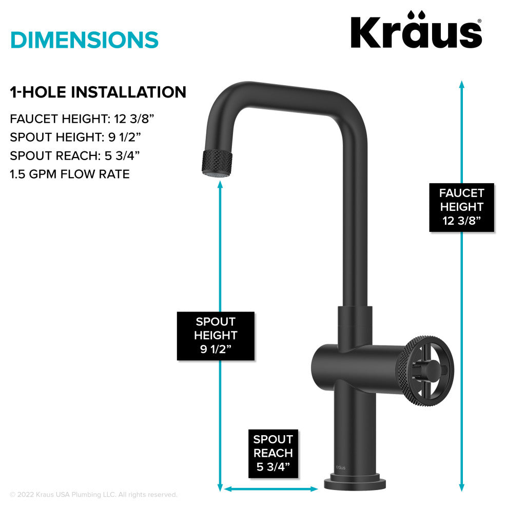 Urbix Bridge Kitchen Faucet, Matte Black, Kpf-3127mb