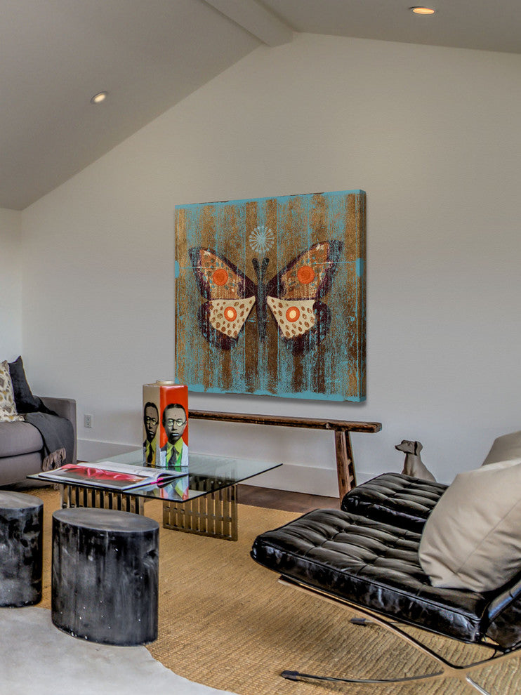 "Rustic Moth" Painting Print on Canvas by Evelia