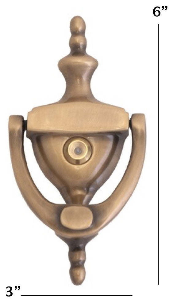 Traditional Door Knocker 6", Antique Brass