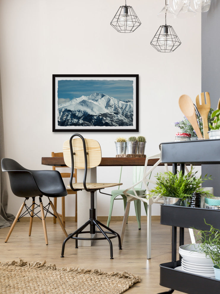 "Snow-Capped Mountains" Framed Painting Print, 12x8