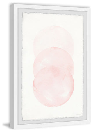 "Three Pink Circles" Framed Painting Print, 30"x45"