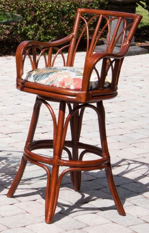 Cuba 24" Swivel Barstool With Arm In Sienna With Dum Dum Spa