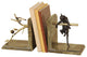 Cat and Bird Motif Bookends, 2-Piece Set
