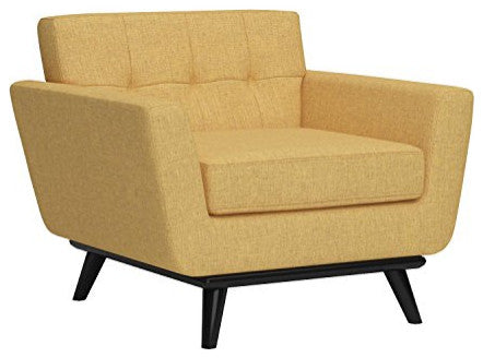 James Mustard Yellow Linen Chair