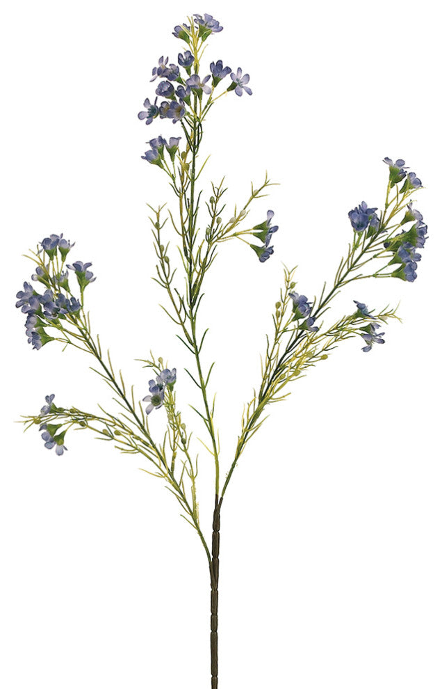 27" Blue Waxflower Artificial Decorative Spray