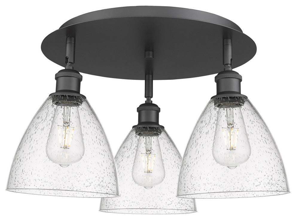 Innovations Lighting 516-3C-10-20 Bristol Glass Flush Bristol - Matte Black /