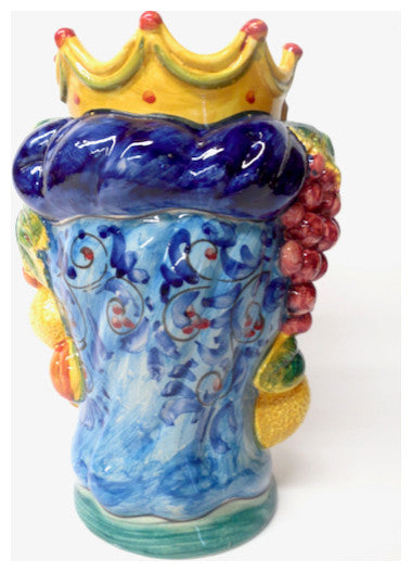 Sicilian Ceramiche Artistiche La Giara 14"� Signore e Signora Head Vase Pair