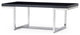 Modern Straz Coffee Table Glossy Black Lacquer Top Polished Stainless-Steel Base