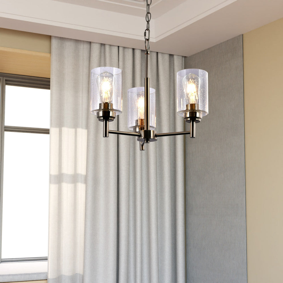 Lazzur Couesnon 3 Light 18" Satin Nickel Chandelier