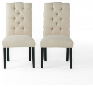 GDF Studio Prince Fabric Dining Chair, Set of 2, Natural Plain