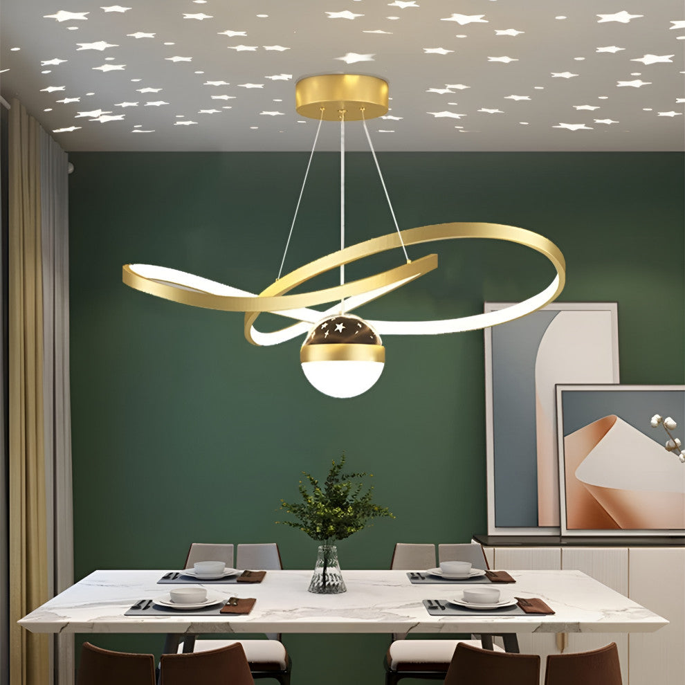 Impruneta | Modern Beautiful LED Hanging Chandelier for Living Room, Gold, Dia19.7xh5.1", Three Colors No Remote
